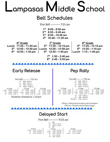 Lampasas Middle School Bell Schedules