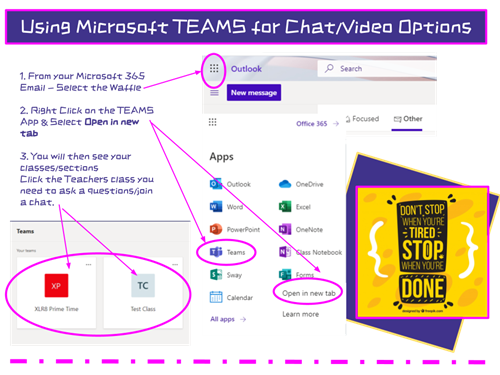 Using microsoft teams for chat/videos options